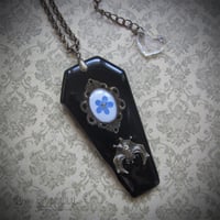 Image 2 of Coffin Forget-me-not Cameo Pendant