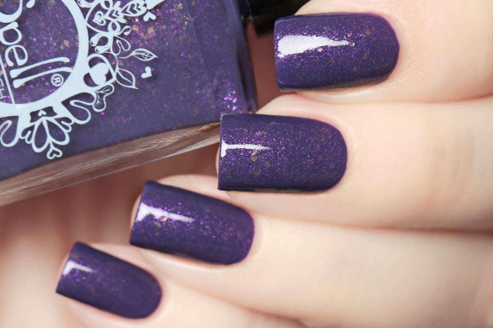 Image of ~Queen Adeline~ dark lavender crème w/a bright purple flash and gold flakes!