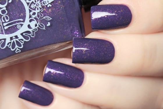 Image of ~Queen Adeline~ dark lavender crème w/a bright purple flash and gold flakes!