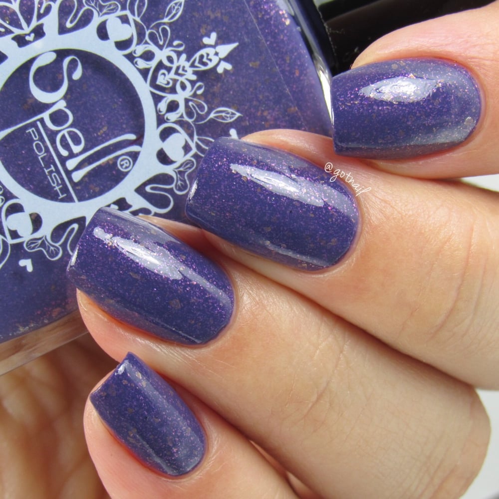 Image of ~Queen Adeline~ dark lavender crème w/a bright purple flash and gold flakes!