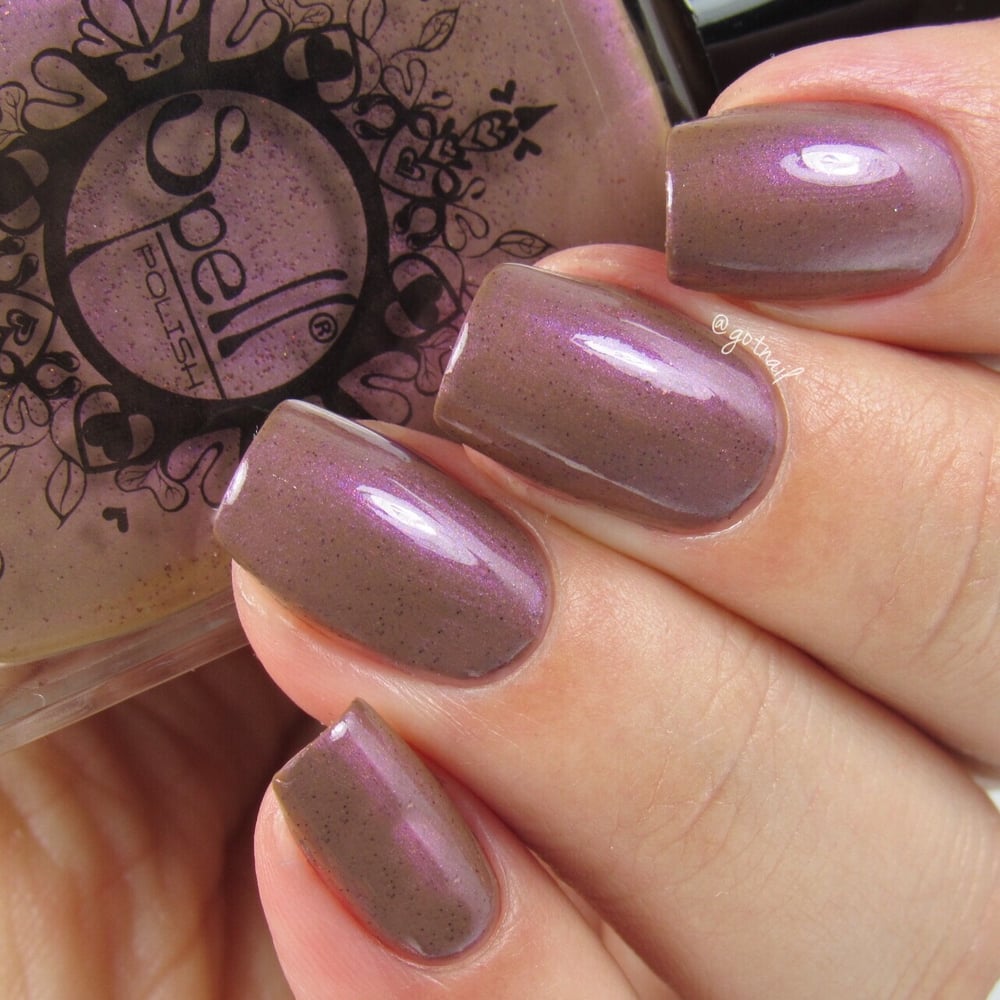 Image of ~Foggy Windows~ fawn brown crème w/a strong violet flash & copper microglitters!