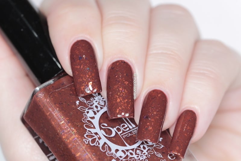 Image of ~Abandoned Treehouse~ burgundy brown crème w/gold & multichrome flakes!