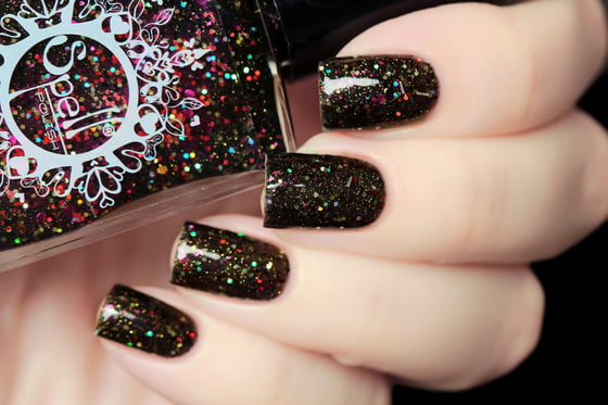Image of ~Raven’s Kraa~ black jelly glitter cranberry, orange, gold, black, red and magenta holo glitters!