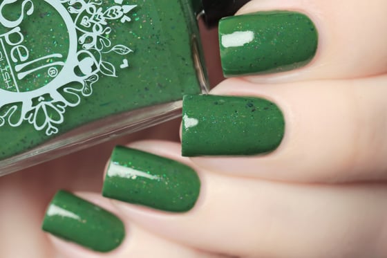 Image of ~Tangled Trees~ fern green crème w/pink shimmer and multichrome flakes!