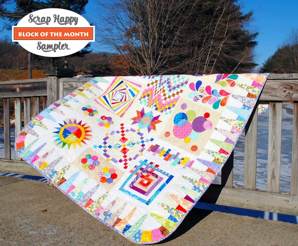 Scrap Happy Sampler Block of the Month Quilt Pattern / Patterns by
