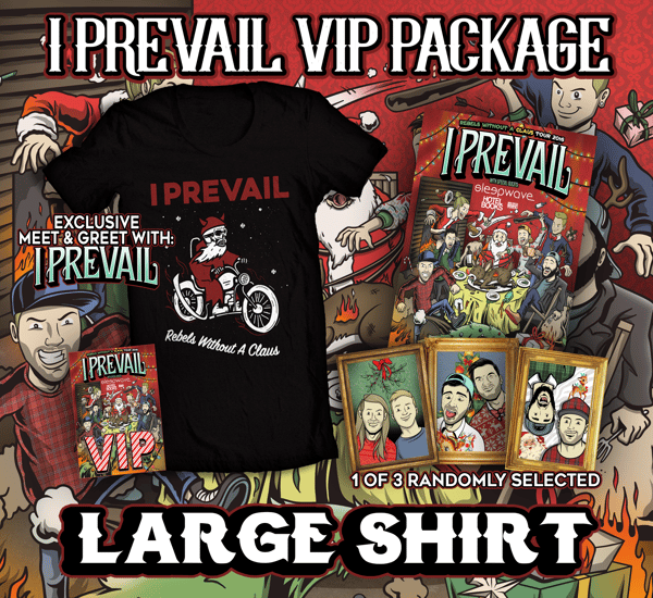 Image of I Prevail Rebels Without A Claus Tour 2016 VIP Package LARGE Shirt