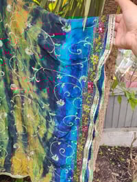 Image 9 of Poncho Woodstock Top -free size yellow blue