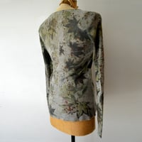 Image 4 of gray japanese maple cashmere vneck sweater