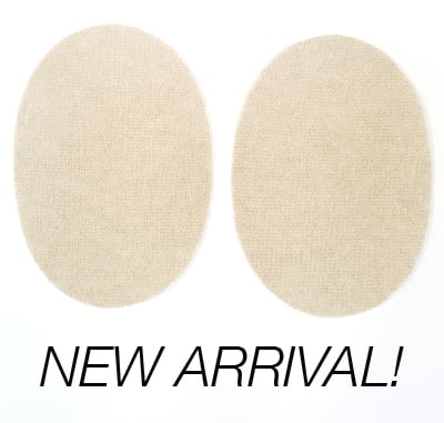 Image of Iron-On Cashmere Elbow Patches  - Cream Ovals