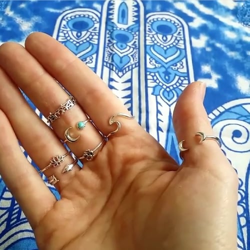 Image of Turquise Crescent Ring