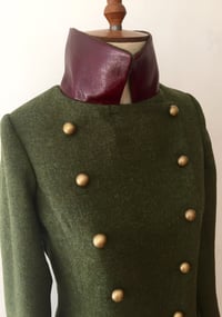 Image 3 of Leather and tweed commander coat