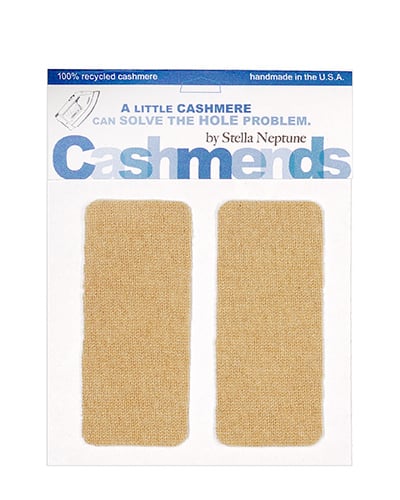 Image of Iron-On Cashmere Elbow Patches - Camel