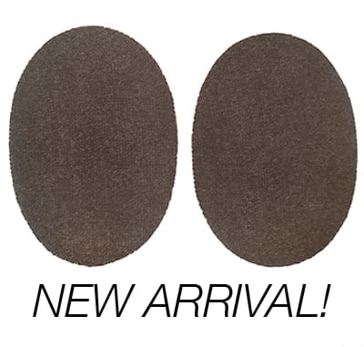 Image of IRON-ON CASHMERE ELBOW PATCHES -Heather Brown OVALS - LIMITED EDITION! 