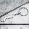 Personalised Mustache Sterling Silver Key Ring