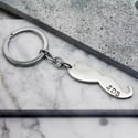 Personalised Mustache Sterling Silver Key Ring