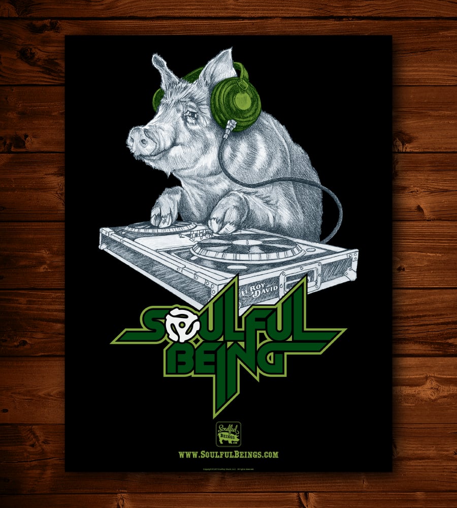 Image of Deejay Pig 18" x 24" Poster