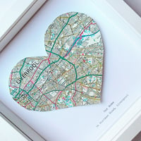 Image 3 of Personalized Map Heart Framed Print 