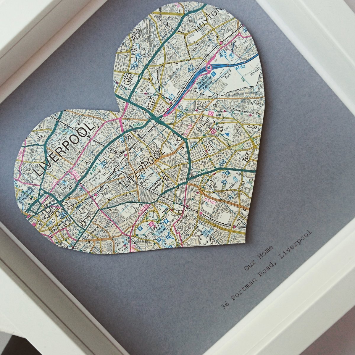 personalized map heart framed print c17designs