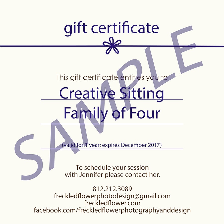 Image of Gift Certificates - Full Family Session Fee