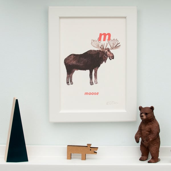 Image of M - Moose Letter Print