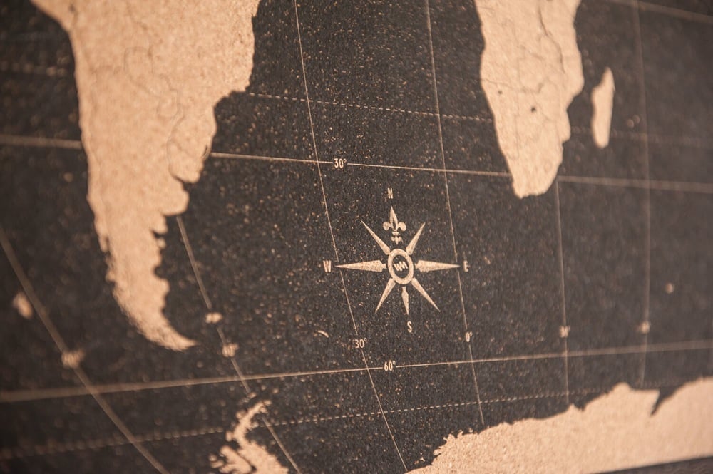 Image of Shipwrecked Black World Map