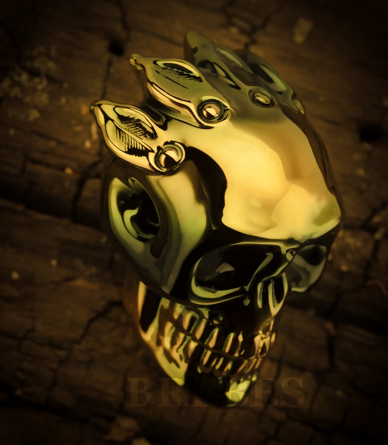 Image of Golden Native Skull Pendant