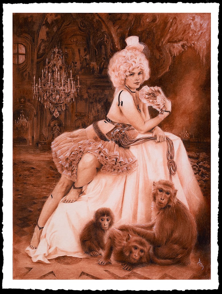 Image of Alexandra Manukyan 'Evolution with Red Monkeys'  Giclée Fine Art Print