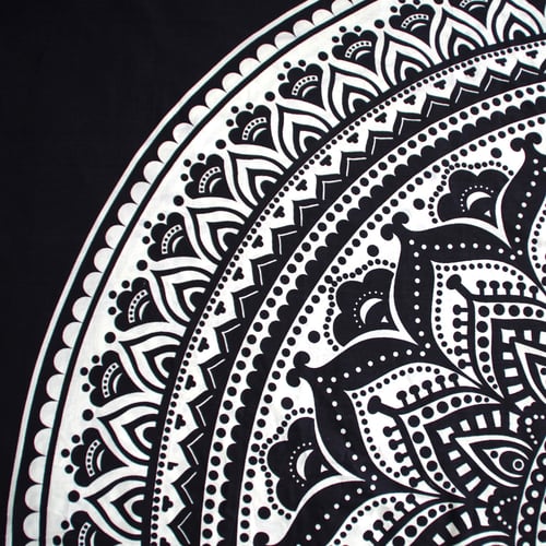 Image of Black and White Mandala Throw or Throw set from