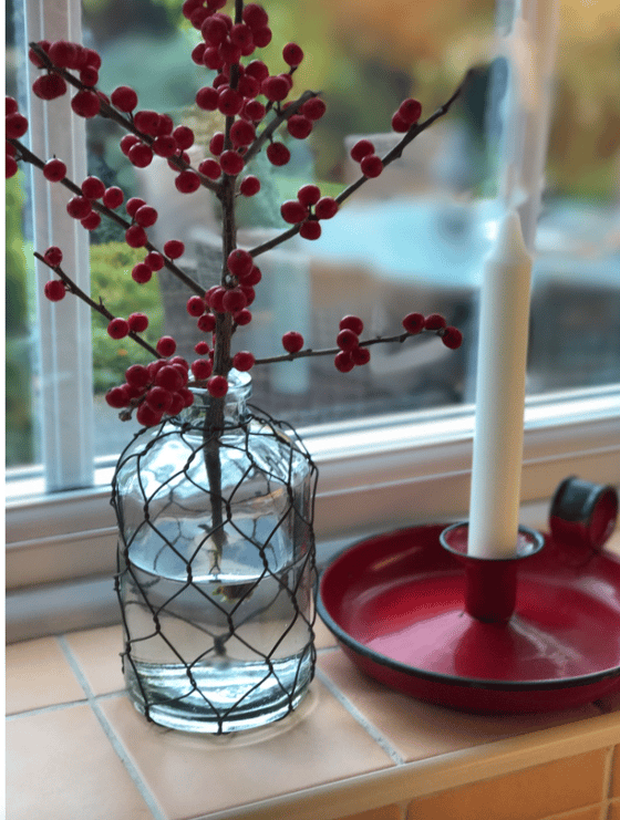 Image of Wire Covered Oil Bottle / Vase