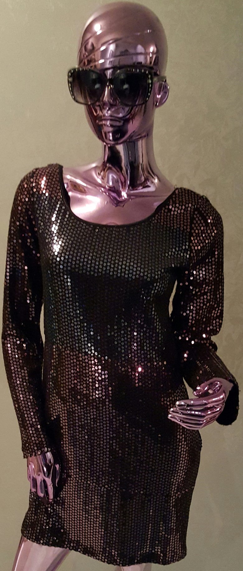 Image of Grape/Black Sequence Dress