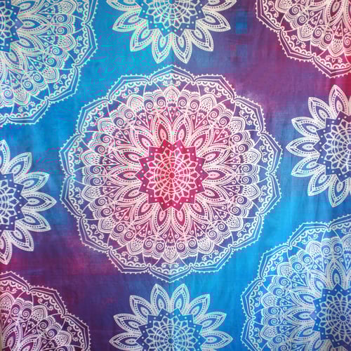 Image of Tie Dye Magic Eye Throw or Throw Set in Blue, Pink & Purple from