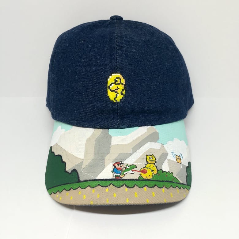 Image of 1/1 Super Mario World Hand-painted Dad Hat