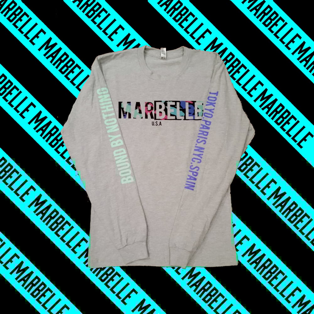 Image of Marbelle Clothing Purple Camo Logo (Heather grey)