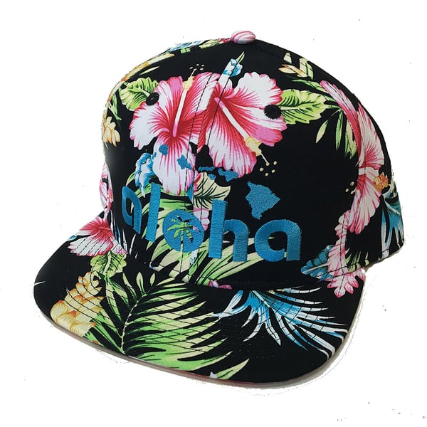 Image of Aloha Classic Black Floral Snapback Hat