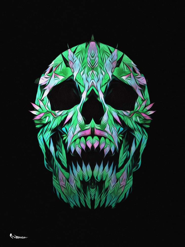 Image of Marijuana Skull 18"x24"