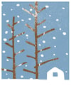 Snowy Cabin Holiday Greeting Card - Blank Inside