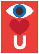 Image of I Love You Greeting Card - Anniversary & Love Rebus Blank Stationery