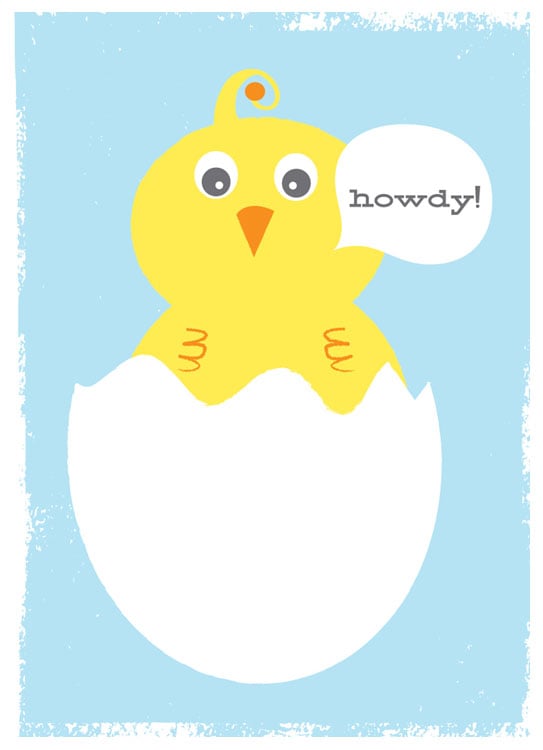 Image of New Baby Greeting Card Stationery - Howdy Baby Bird in Blue