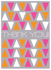 Sweet Thank You Greeting Card - Triangle Pattern Stationery Card - Blank Inside