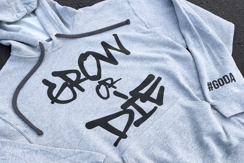 Image of Grow Or Die Official Hoodie (Grey/Black)