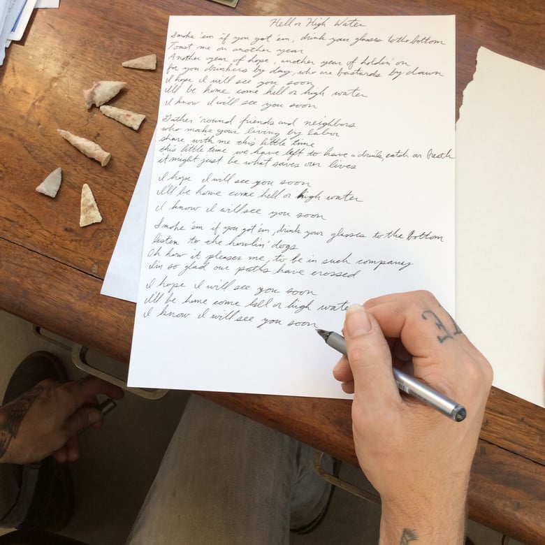 Image of Handwritten Song Lyrics