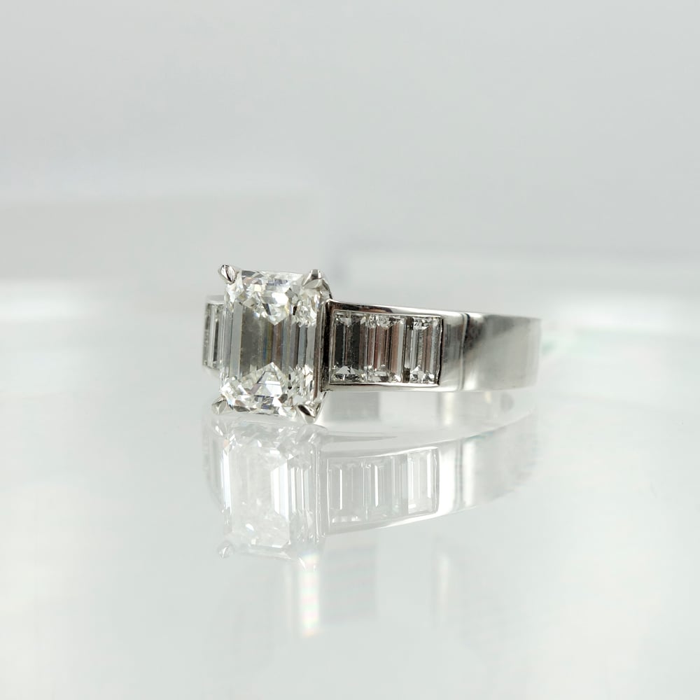 Image of Emerald Cut Diamond Modern Ring