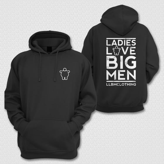 Image of LARGE LOVE BIG MEN HOODIE BLACK/WHITE