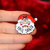 Image 1 of Hail Santa Enamel Pins