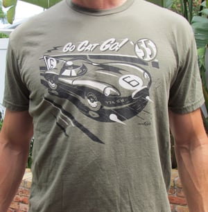 Image of Jaguar D Type "Go Cat Go!" T Shirt