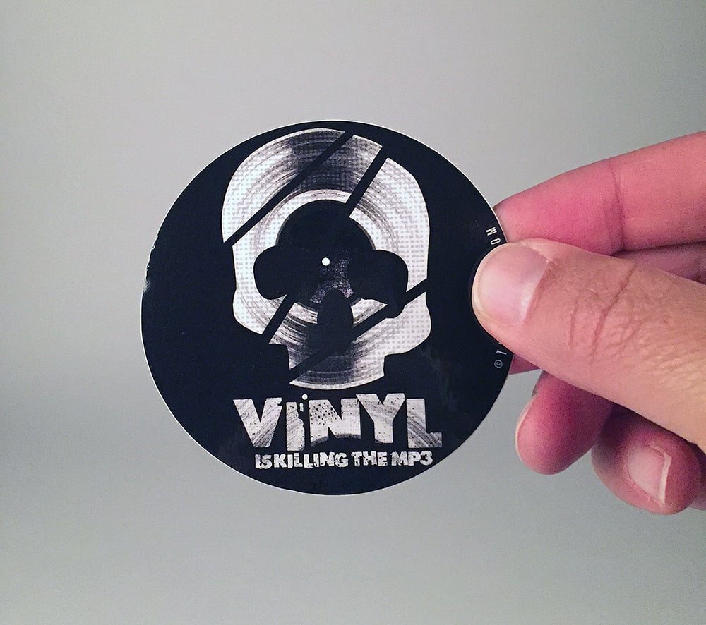 "Vinyl is Killing the MP3" vinyl sticker
