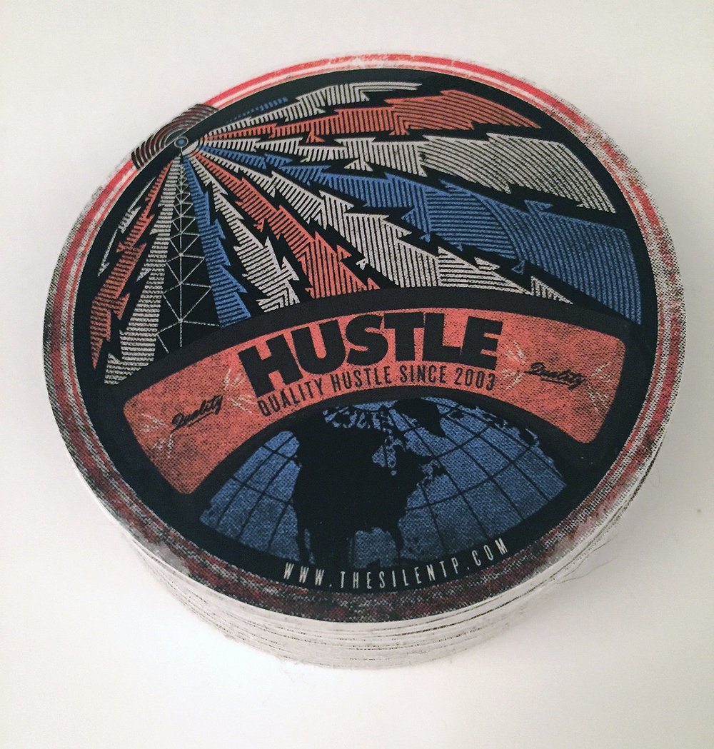 "Hustle" vinyl sticker