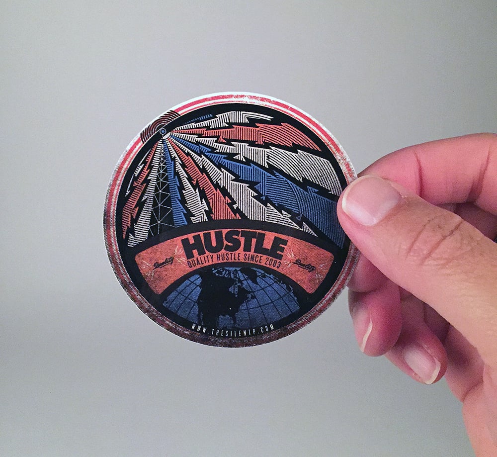 "Hustle" vinyl sticker