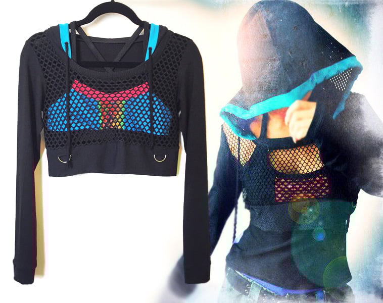 Image of Dance Stripe Crop Hoody