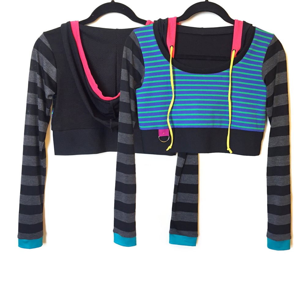 Image of Dance Stripe Crop Hoody